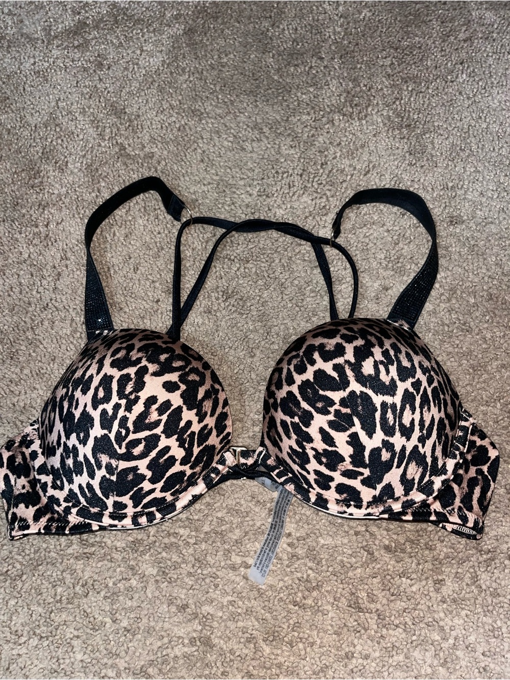 Victoria's Secret Swim Leopard Push-Up Bra Bikini Top